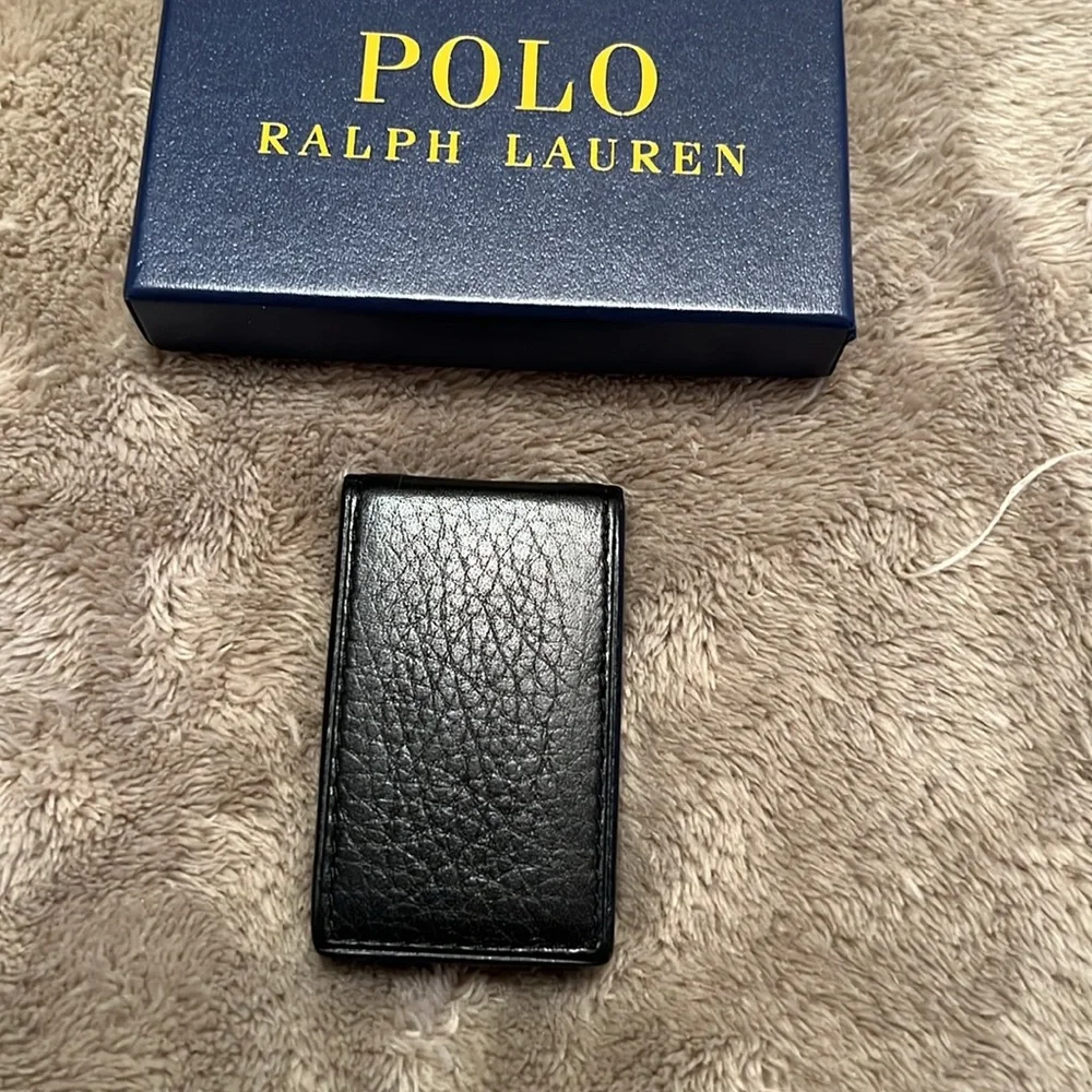 New mens POLO RALPH LAUREN Leather money clip.